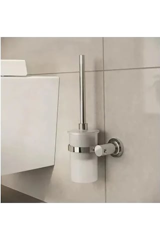 9022962366704 - VitrA Ilia A44201 Tuvalet Fırçalığı, Krom Beyaz - Krom