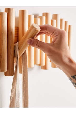 Minimalist Doğal Ahşap Duvar Askısı