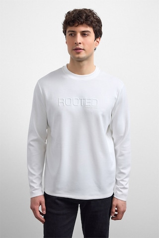 Backandbond Beyaz Bisiklet Yaka Regular Fit Sweatshirt