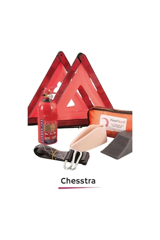 Profesyonel Tüvtürk Uyumlu Bez Çantalı Üçgen Yangın Tüp Oto Araba Tse Belgeli İlk Yardım Trafik Seti