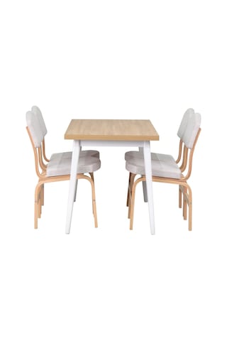 Vilinze Ege Sandalye Avanos Ahşap Mdf Mutfak Masası Takımı - 70x120 Cmtk-avanos-70120-bbn-ege19n-sigmabeyaz Beyaz