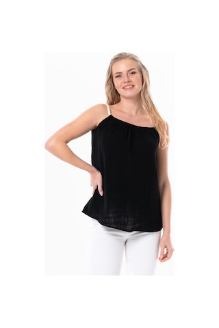 Askılı Alaçatı Yazlık Müslin Bluz Siyah Syh-siyah