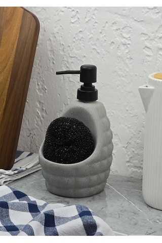 Taş Desenli Sıvı Sabunluk - Sünger Hazneli Mutfak Sabunluğu - 700 Ml - Baklava Desen -