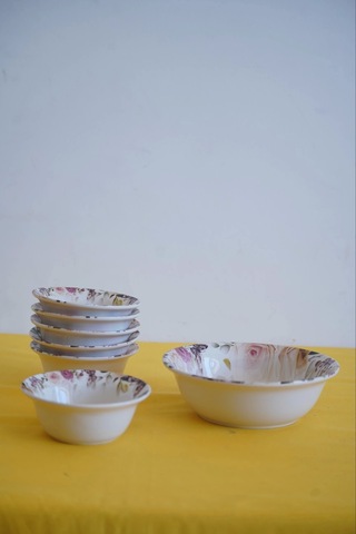 Mitra Dijital Baskılı 7'li Çerezlik Kase Şeffaf