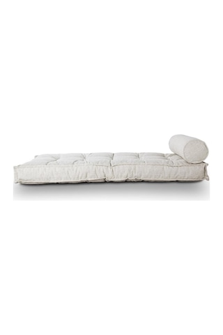 Sofa Buklet Kapitoneli Yer-sedir Minderi - Beyaz Beyaz
