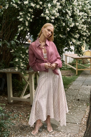 Mai Collection Mai Studios Co. Syaritta Oversize Bordo Transparan Gömlek bordo