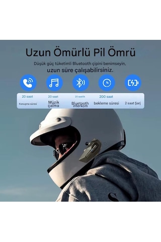 Maxto X2 Motosiklet Intercom Kulaklık Suya Dayanıklı, Gürültü Önleyici, Tüm Kasklarla Uyumlu Bluetooth Kulaklık