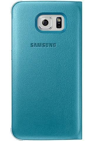 Samsung Uyumlu S6 S-view Cover Kılıf Deri Mavi Ef-cg920plegww Mavi