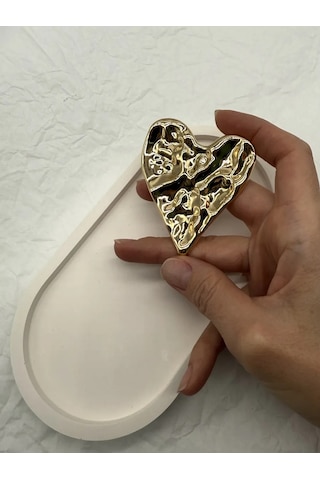 Best Price 34 Orijinal Broş Kalp Yırtık Metal 342231422 Altın Rengi