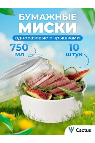 Cactus Kapaklı Derin Kağıt Tek Kullanımlık Tabaklar 10 Adet 317372833 100 adet