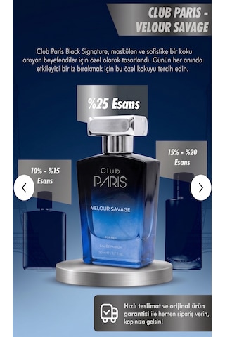 Club Paris Velour Savage - Erkek Parfüm 50 Ml Aromatik - Odunsu