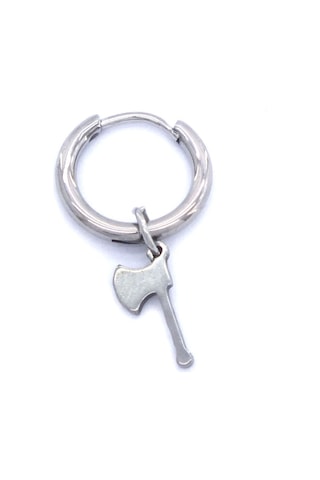 Bz 316l Çelik Unisex Tek Balta Küpe Unk-484 Beyaz