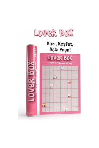 Lover Box Kazı Kazan Poster, Sevgiliyle Yapılacak 100 Eğlenceli Aktivite, Premium Kalite, Koruyucu Kaplama