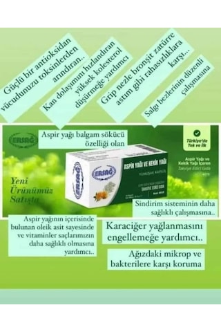 Ersağ Aspir Yağı ve Kekik Yağı 30 Kapsül