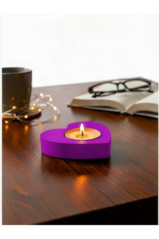 2 Adet Mor Suda Havuzda Yüzen Suya Batmayan Restoran Cafe Bar Ev İçin Kalp Şeklinde Tealight Mumluk