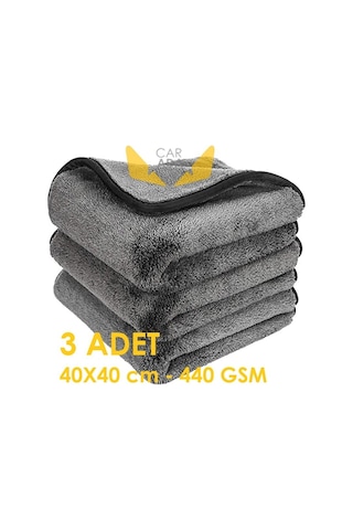 Mikrofiber Oto Kurulama Ve Temizlik Havlusu 40cmx40cm, 3 Adet, 440gsm