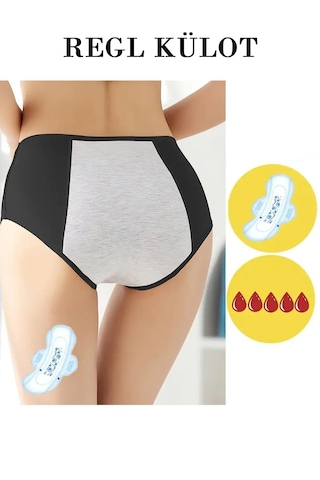 Sauna Suit Süper Emici Ultra Hijyenik Regl Külodu , Gece Gündüz Gün Boyu Etkili Sızdırmaz Adet Külodu Siyah