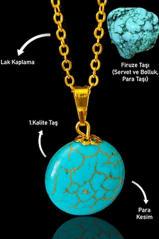 Erilsa Sertifikalı 24k Altın Kaplama Para Model Firuze Taşı Kolye Turku Çok Renkli Erilsa Sertifikalı 24k Altın Kaplama Para Model Firuze Taşı Kolye Turku Çok Renkli