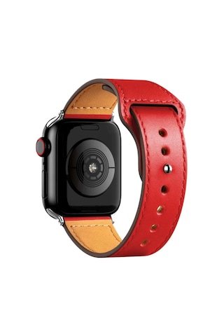 Mepa Newface Apple Uyumlu Watch 38mm Kr415 Luaz Deri Kordon - Kırmızı Najmaddin