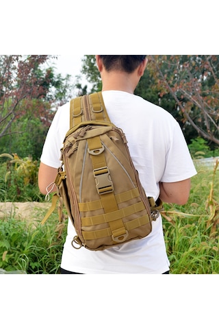 Çok Amaçlı Taktik Sling Paketi Sırt Çantası Açık Balıkçılık Haki