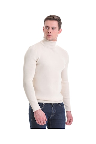 Hatemoğlu Bej Slim Fit Fitilli Balıkçı Yaka Yünlü Triko Kazak 34232023a010 Bej