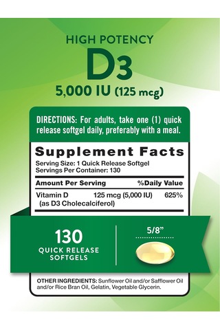 Nature's Truth Vitamin D3 2000 Iu 130 Softgels