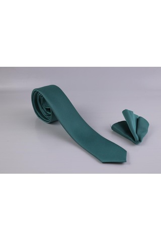 Demfashion Özel Desenli Kravat Mendil Seti - Yeşil (538523422) Yeşil