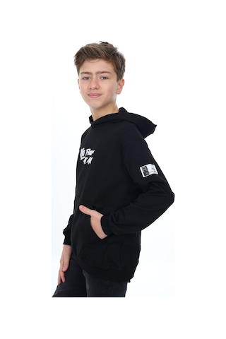 Toontoy Erkek Çocuk Nakışlı Sweatshirt Siyah