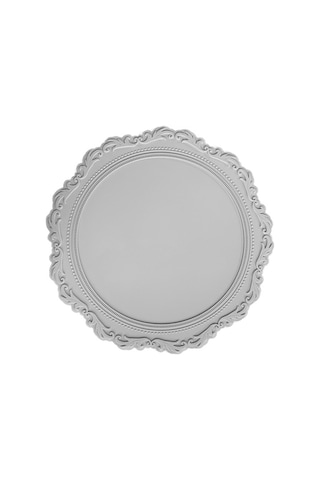 Silikon Placemat Yuvarlak Çiçek Kahve Yemek Masası Matı 34cm Kabartmalı Pembe Bardak Altlığı Isıya Dayanıklı Mutfak Sofra Takımı Yemek Matı Açık Gri, 34cm Diğer