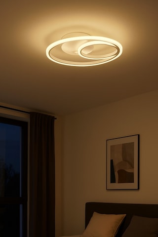 Okka Beyaz Renk Modern Tasarım Yemek Masası Üstü - Mutfak - Salon Beyaz Led 2 Li Avize Beyaz