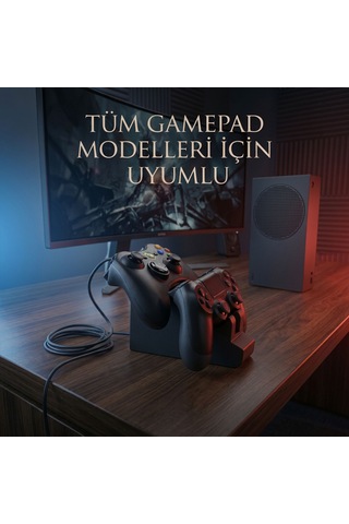 2 Li Gamepad Tutucu Standı Tüm Oyun Kollarıyla Uyumlu, 3d Yazıcı Üretimi Plastik Joystick Ve Kontrolcü Standı 3d Yazıcı