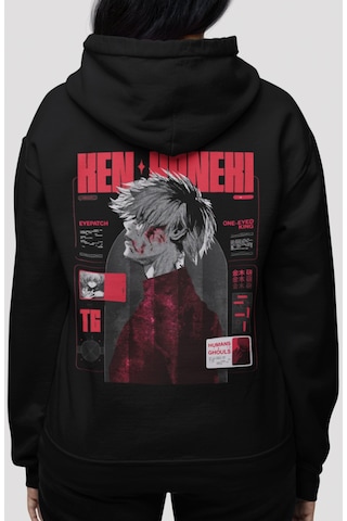 Sevbano Ken Kaneki Tokyo Ghoul Anime Sırt Baskılı Unisex Oversize Penye H Siyah