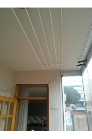 Güneş Asansörlü Çamaşır Askısı Çamaşırlık 7 Çubuklu 100 CM Gümüş