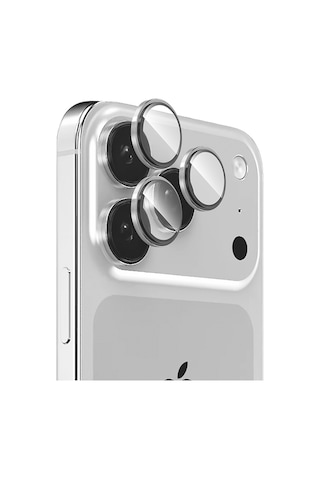 Apple Uyumlu iPhone 17 Pro Zore Mikro Kamera Lens Koruyucu Gümüş