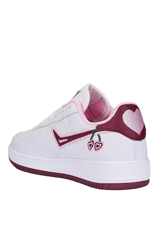 Zacoz Kız Çocuk Ve Yetişkin Unisex Günlük Spor Ayakkabı Sneaker 36-40 Numara Beyaz Bordo