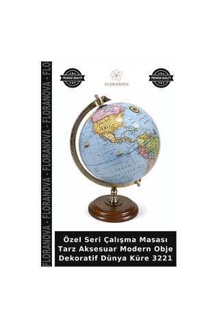 Özel Seri Çalışma Masası Tarz Aksesuar Modern Obje Dekoratif Dünya Küre 3221