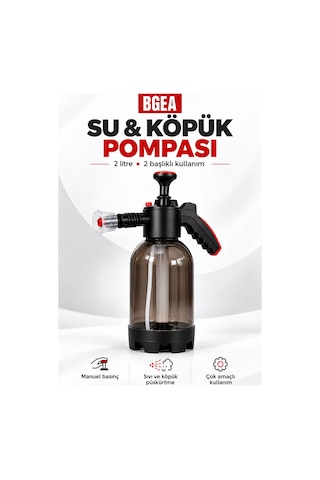 Bgea Premium Yüksek Basınçlı 2 Başlıklı Su & Köpük Pompası Kimyasal Dayanımlı- 2 Litre Çok Amaçlı Kullanım- Sıvı & Köpük Püskürtücü