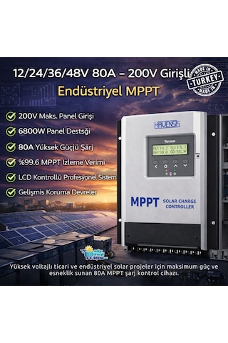 Havanesis Solar-80amps-200 12/24/36/48v 80a Mppt Şarj Kontrol Cihazı S80amps200