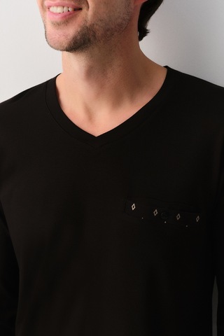 Suwen Adrian Erkek Pijama Takımı Sh26309660911 Siyah Desenli