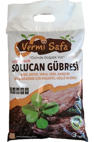 Vermisafa  Organik  Katı  Solucan  Gübresi  3  KG