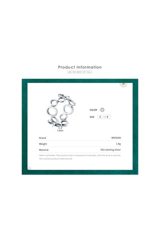 Modian 925 Ayar Gümüş Düzensiz Yuvarlak Parmak Yüzük Moda Parti Aksesuarları Kadınlar Için Güzel Bildirimi Takı Hediye 9 Gümüş