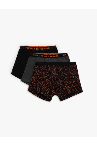 Koton 3'lü Boxer Seti Baskı Detaylı Çok Renkli Siyah 5slm90046mk Siyah