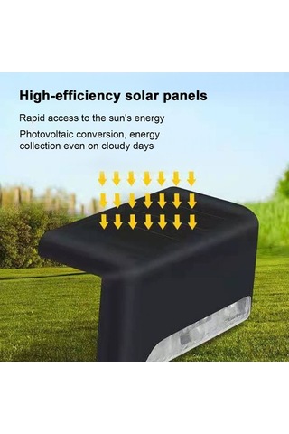 Besthome1 Dış Mekan Güneş Enerjili Basamak Lambası, Ip65 Su Geçirmez Led Bahçe Duvar Merdiven Işığı, 4'lu Paket, Beyaz Kasa Sı Beyaz