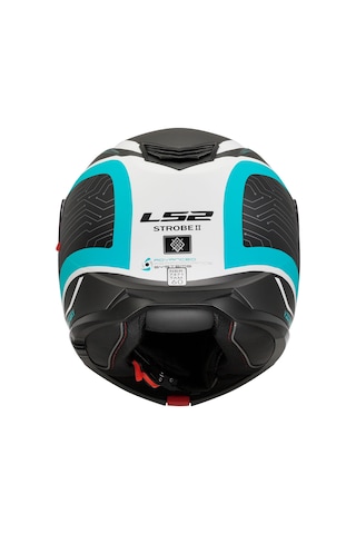 Ls2 Strobe 2 Victory Motosiklet Kaskı Beyaz - Mat Tıtanium- Mavi