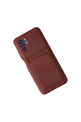 Mey İthalat Redmi Note 10s Kılıf Kelvin Kartvizitli Silikon - Bordo