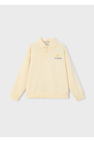 Mayoral Boston Erkek Çocuk Yakalı Sweatshirt Sarı