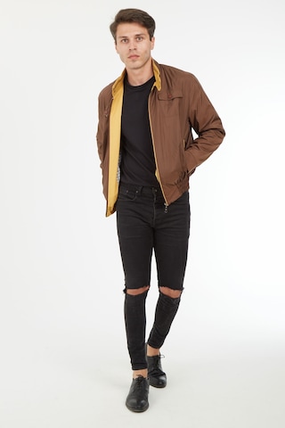 Sposo 1088 Su Itici Kumaş Regular Kalıp A.Kahve Erkek Yazlık Mont Açık Kahverengi