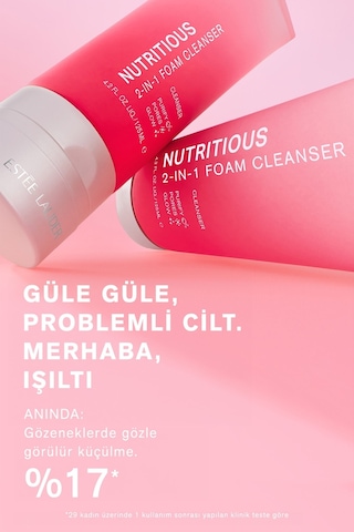 Estee Lauder Nutritious 2-in-1 Yüz Temizleme Köpüğü & Maske Gözenekler Yağ Kontrolü Doğal İçerikler 125 ML