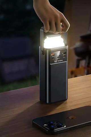 50000 Mah Hızlı Şarj Powerbank 22.5w Led Işıklı Kendinden Kablolu