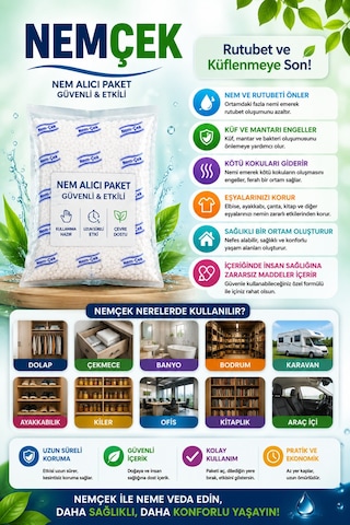 Nemçek Nem Alıcı Rutubet Giderici Koku Ve Küf Önleyici 2 Paket 500 Gr